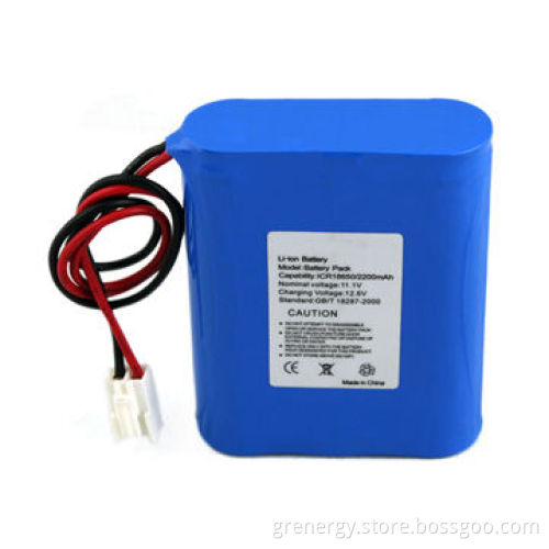 11.1V 2200mAh Lithium-ion Battery Pack, 18650 Flat Top 3S1P Contains 3 Cells, CE, UL, RoHS Listed
